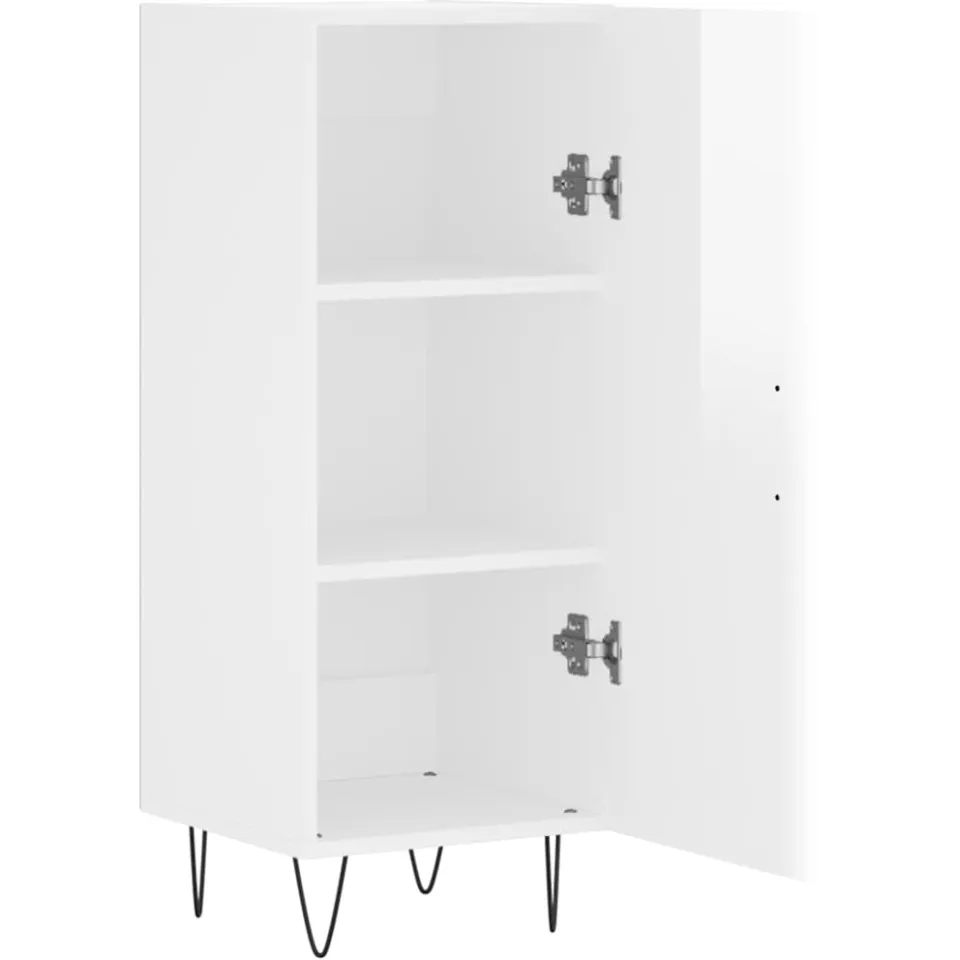 vidaXL Dressoir 34,5x34x90 cm bewerkt hout hoogglans wit, foto 4
