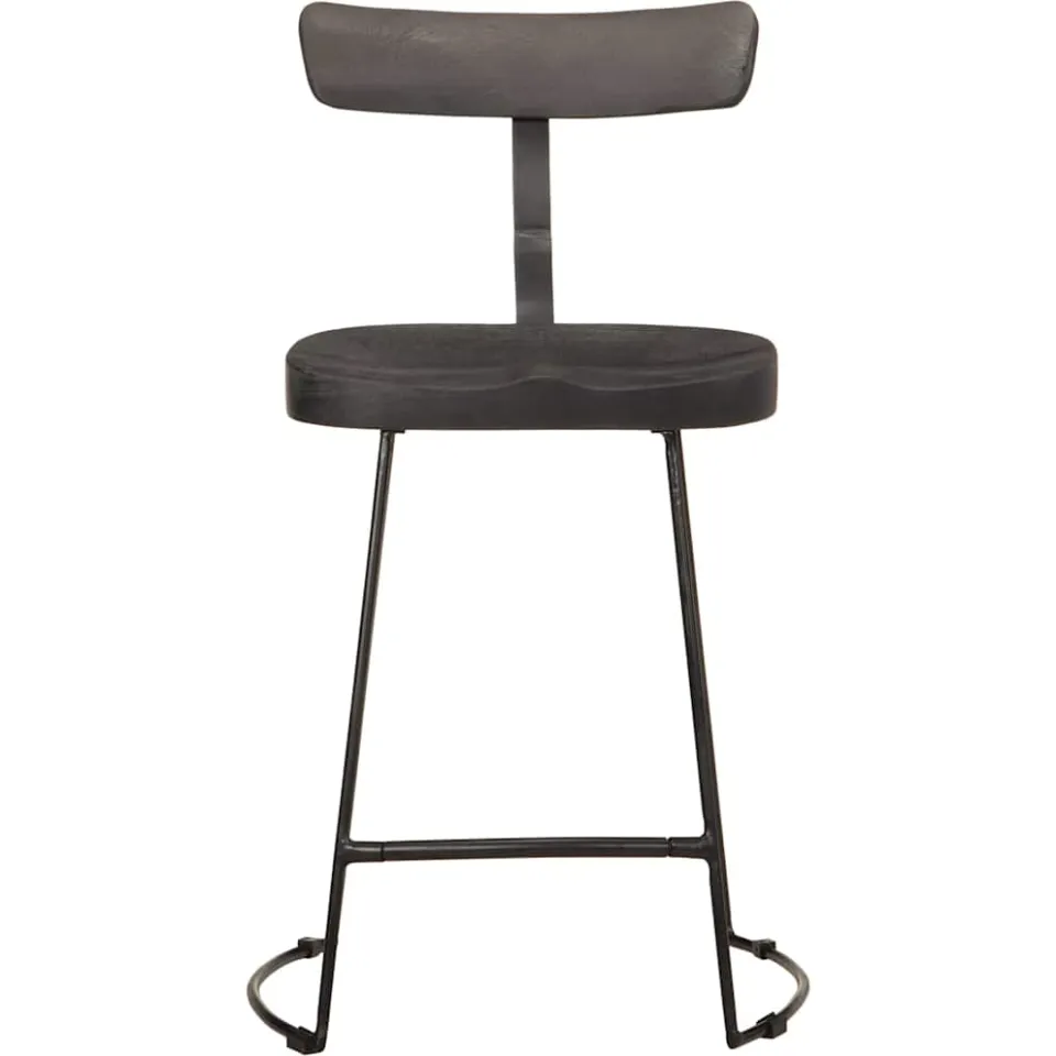 vidaXL Barkrukken 2 st 49x43x79 cm massief mangohout zwart, foto 2