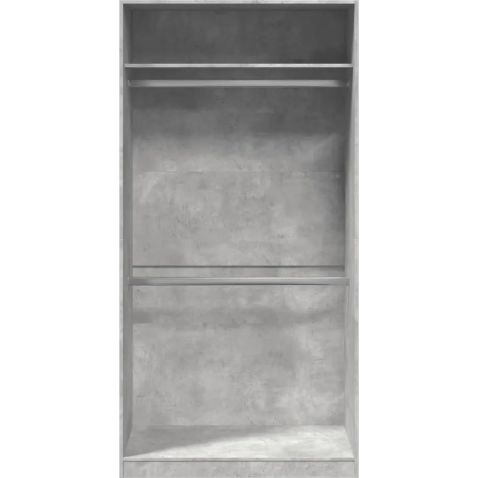 vidaXL Kledingkast 100x50x200 cm bewerkt hout betongrijs grijs, foto 4