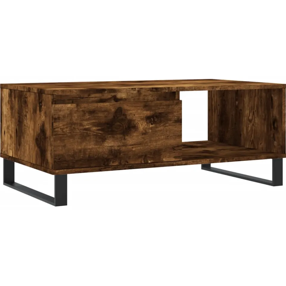 vidaXL Salontafel 90x50x36,5 cm bewerkt hout gerookt eikenkleurig, foto 3