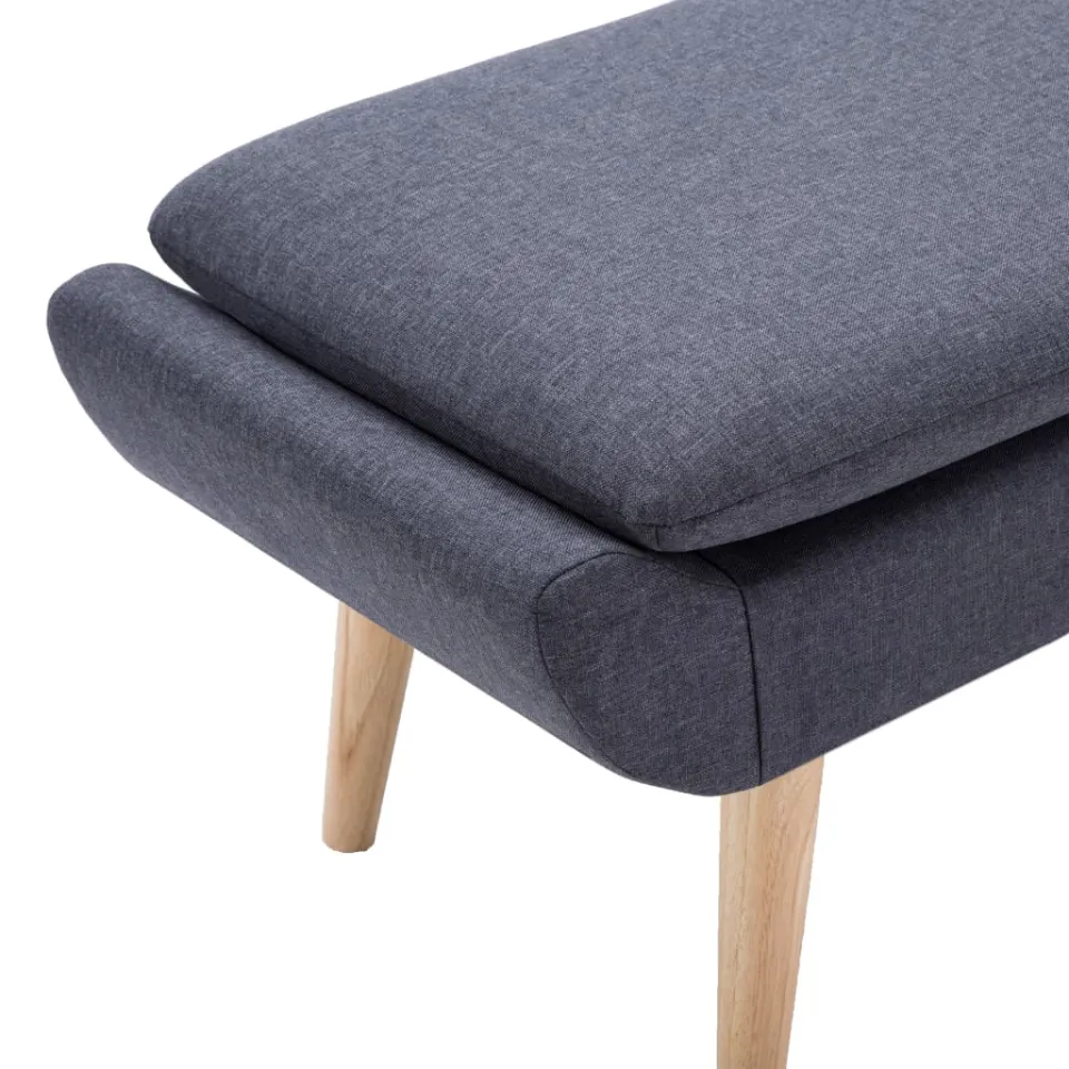 vidaXL Voetenbank 73x43x42 cm stoffen bekleding donkergrijs grijs, foto 4