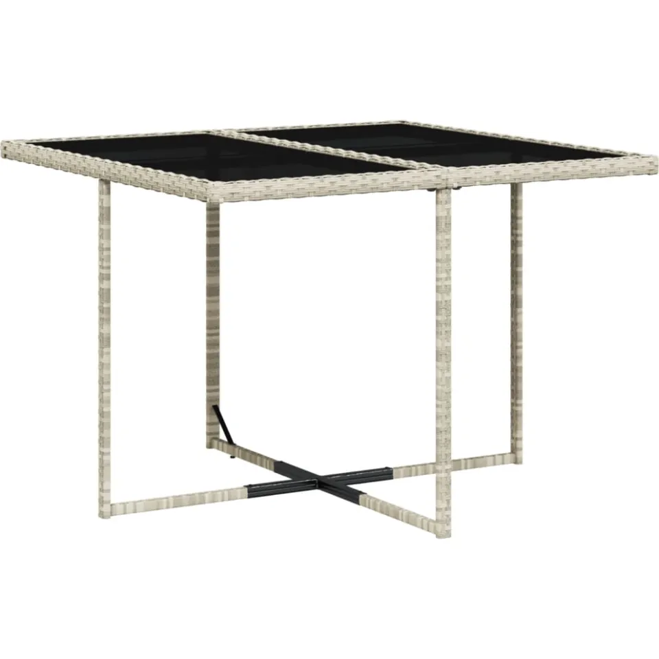 vidaXL 5-delige Tuinset met kussens poly rattan lichtgrijs grijs, foto 4