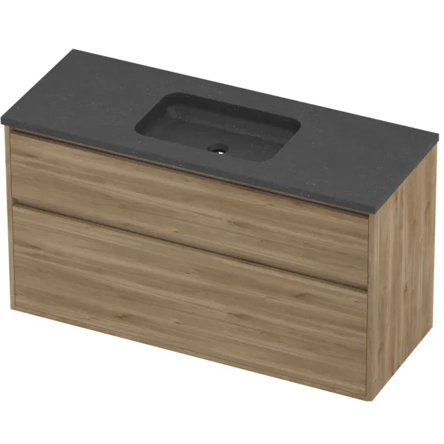Proline Rollo Badmeubelset Hardsteen Elegant Midden 120x46x67 cm Blue Stone Cider Oak Eiken
