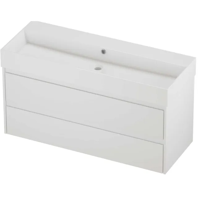 Proline Zara Badmeubelset Porselein Loft Zonder Kraangat 120x46x65 cm Glans Wit Mat Wit