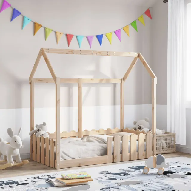 vidaXL Bedhuis massief grenenhout 70x140 cm bruin
