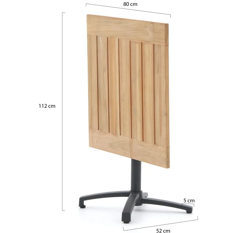Bellagio tuinmeubelen Bellagio Canzo klaptafel 80x80x75cm bruin, foto 3