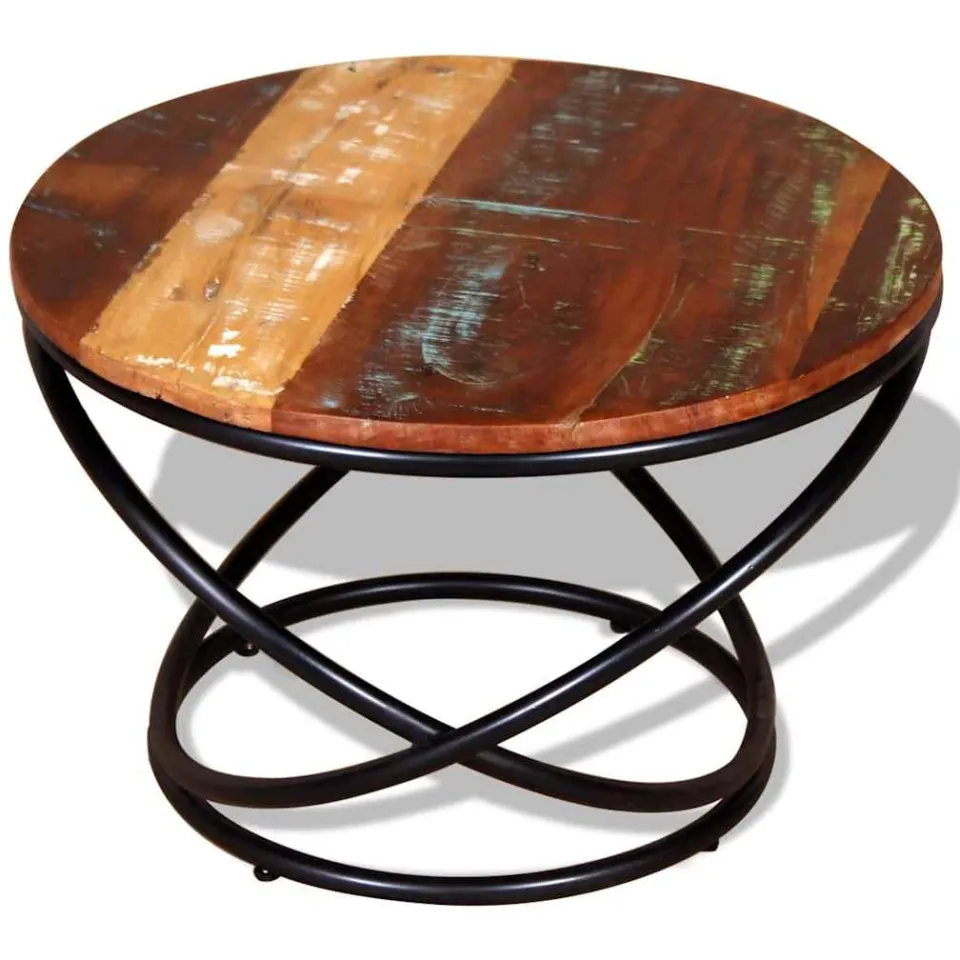 vidaXL Salontafel 60x60x40 cm massief gerecycled hout meerkleurig, foto 3