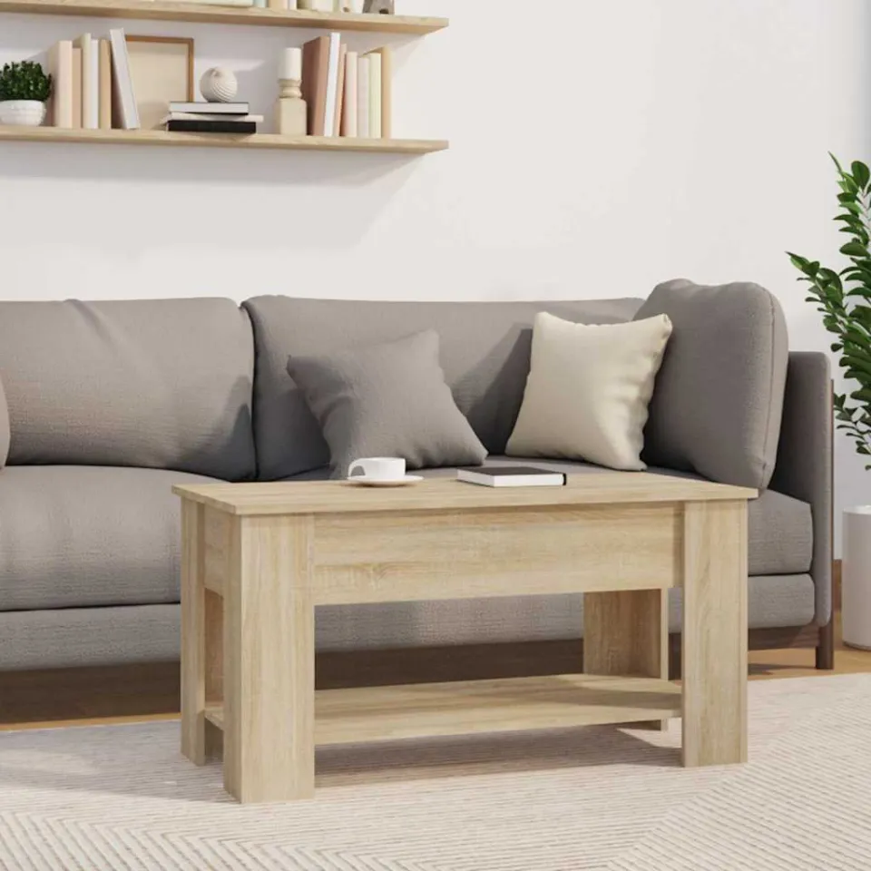 vidaXL Salontafel 101x49x52 cm bewerkt hout sonoma eikenkleurig, foto 3