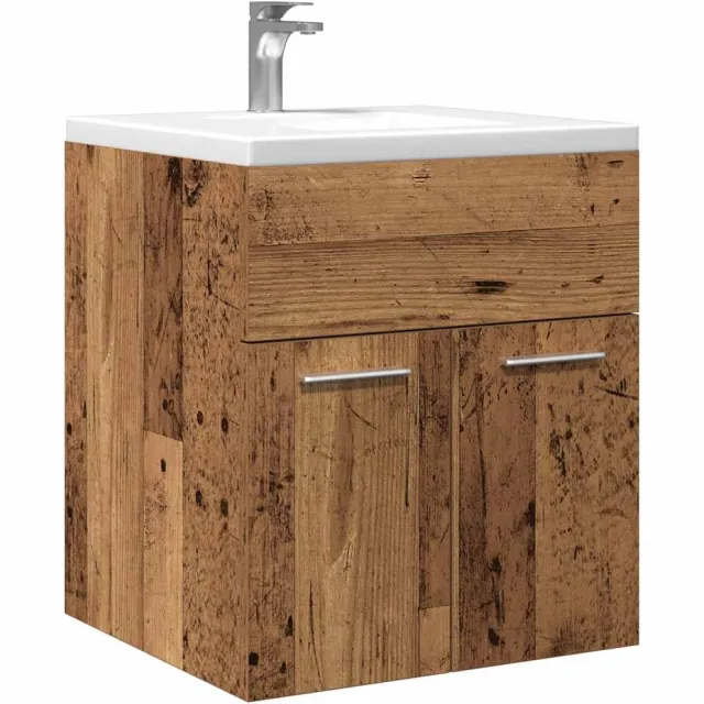 vidaXL Wastafelkast 41x38,5x46 cm bewerkt hout oud houtkleurig Bruin