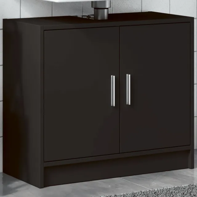 vidaXL Wastafelkast 63x29x55 cm bewerkt hout zwart, foto 2