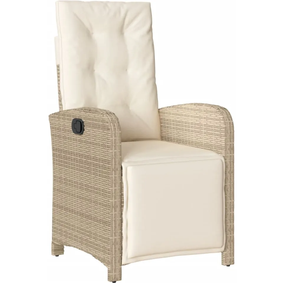 vidaXL 7-delige Tuinset met kussens poly rattan beige, foto 4
