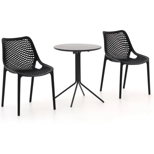 Forza Furniture Forza Ripi/Aziano ø 60cm balkonset 3-delig zwart, foto 2