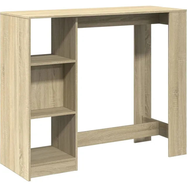 vidaXL Bartafel - met - schap - 124x46x103,5 - cm - hout - sonoma - eikenkleur Sonoma eiken