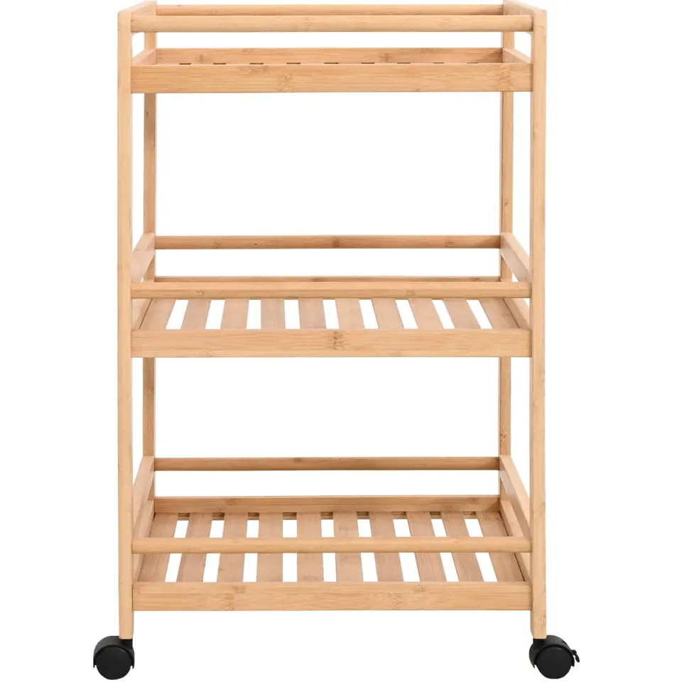 vidaXL Keukentrolley met Wielen Naturel 46 x 38 x 76 cm Bamboe, foto 4