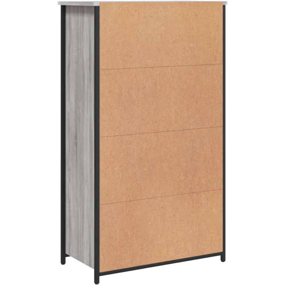 vidaXL Hoge kast 62x32x106,5 cm bewerkt hout grijs sonoma, foto 4