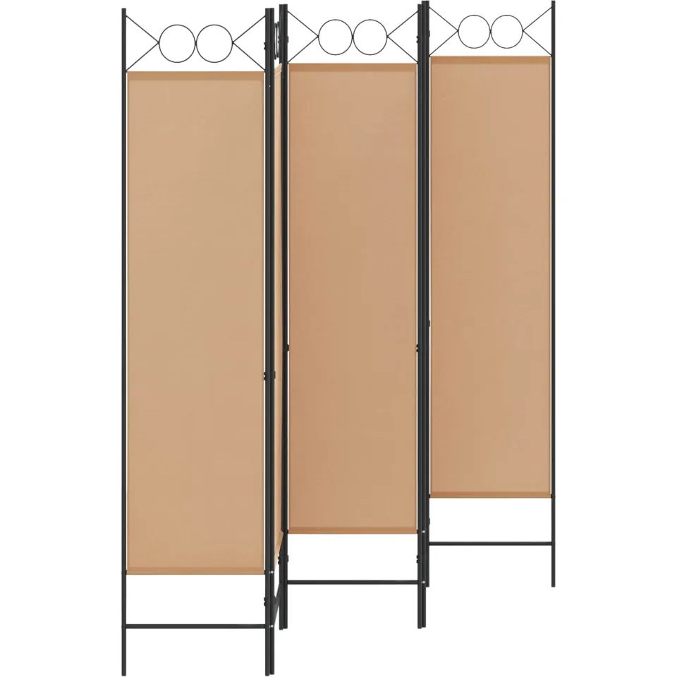 vidaXL 5-Panel Room Divider Beige 200 x 180 cm Stof