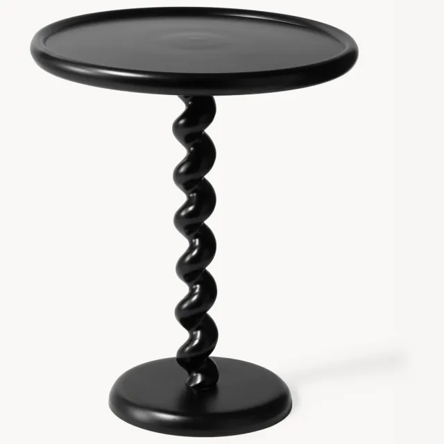 POLSPOTTEN Ronde bijzettafel Twister Zwart