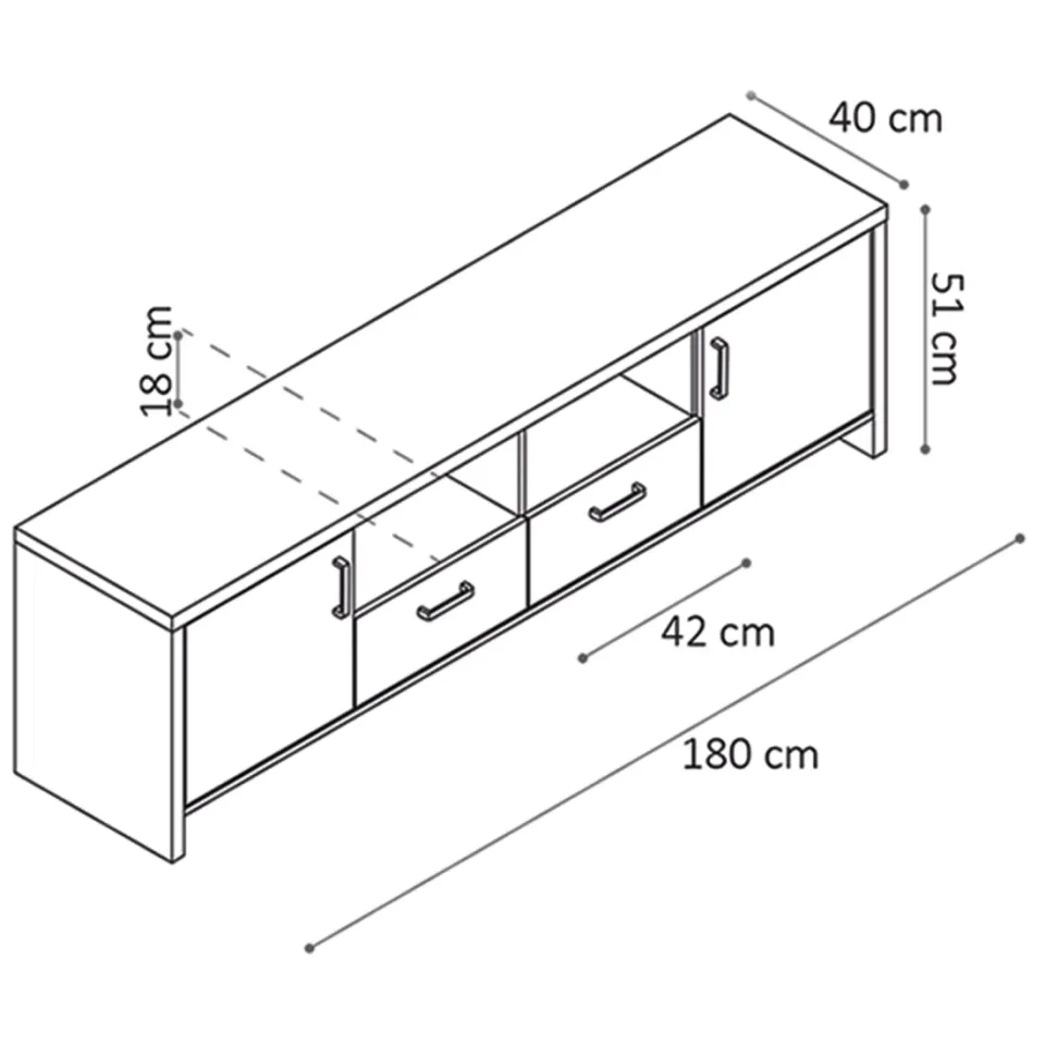 tv-meubel Abel beton-wit, foto 3