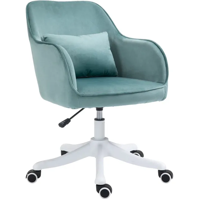 Vinona Bureaustoel - Met massage-lendenkussen en USB-aansluiting - In hoogte verstelbaar - Stoffen bekleding - 57 x 70 x 78-86 cm - Groen