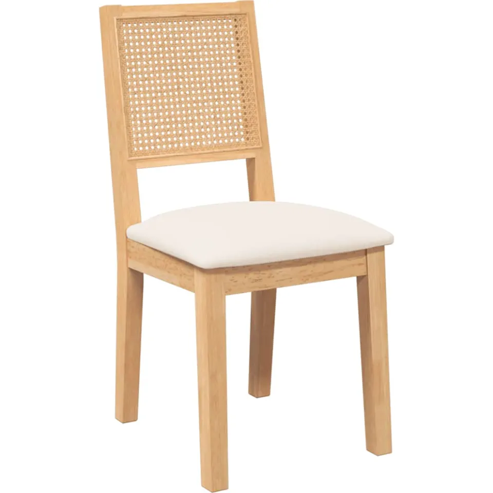 vidaXL Eetkamerstoelen met kussens 2 st massief hout rubber bruin, foto 4