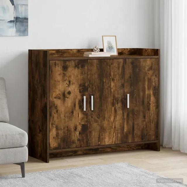 vidaXL Dressoir Gerookt eiken 98,5 x 33 x 80 cm Bewerkt hout Bruin
