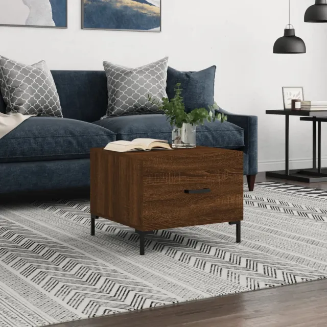 vidaXL Salontafel 50x50x40 cm bewerkt hout bruin eikenkleur, foto 2