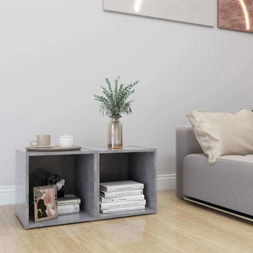 vidaXL Tv-meubelen 2 st 37x35x37 cm bewerkt hout betongrijs grijs, foto 4