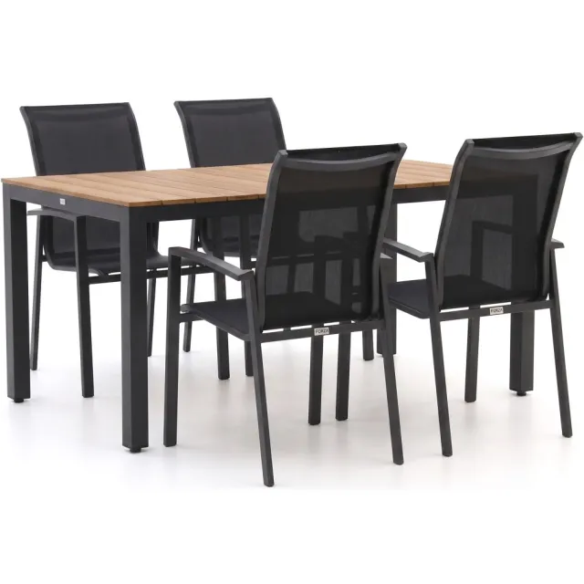 Forza Furniture Forza Centallo/Fidenza 160cm dining tuinset 5-delig stapelbaar