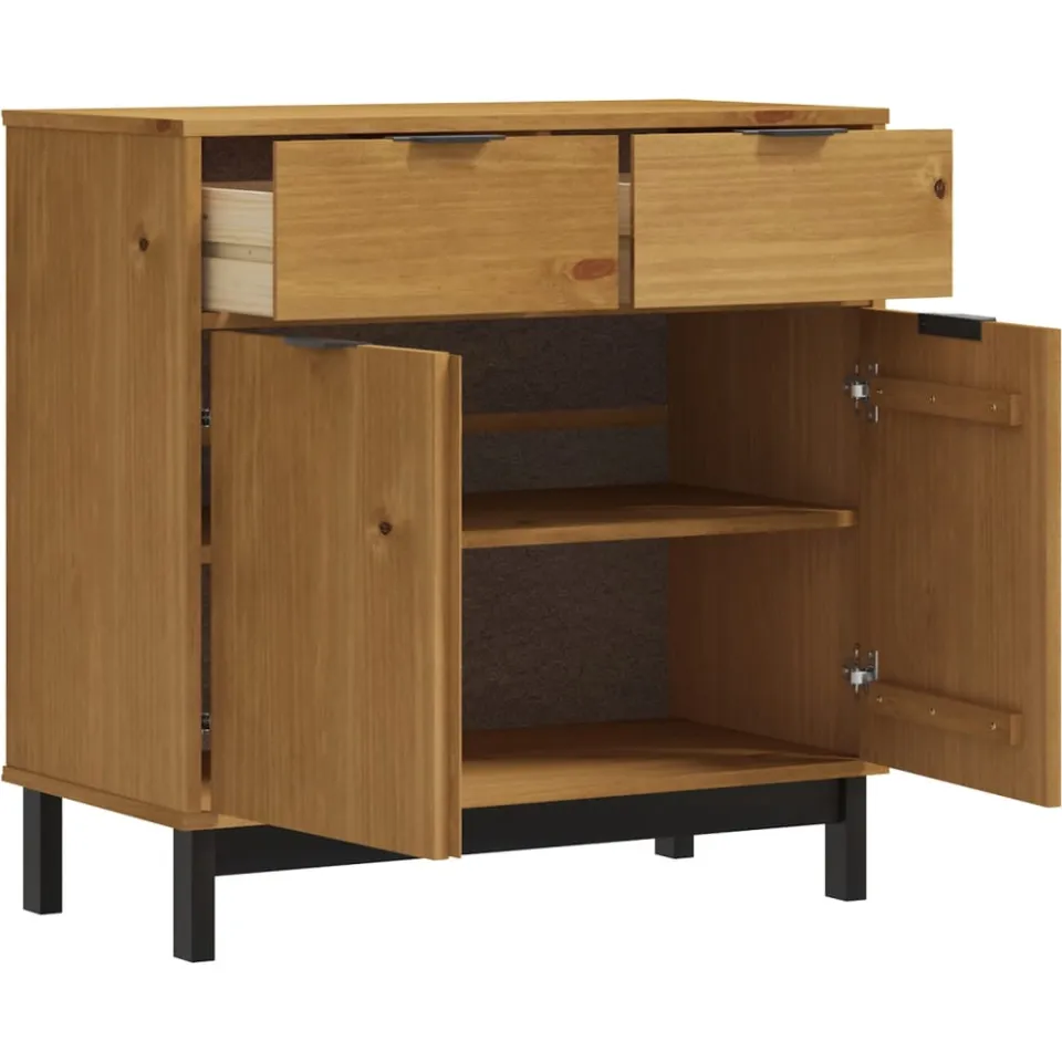 vidaXL Dressoir FLAM 80x40x80 cm massief grenenhout Bruin