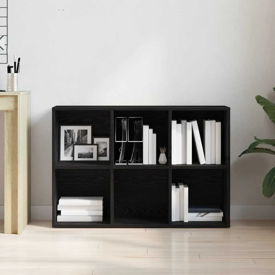 vidaXL Boekenkast Zwart Eiken 66x30x98 cm Engineered Wood, foto 4