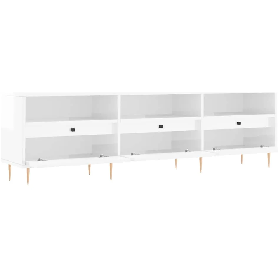 vidaXL Tv-meubel 150x30x44,5 cm bewerkt hout hoogglans wit, foto 3