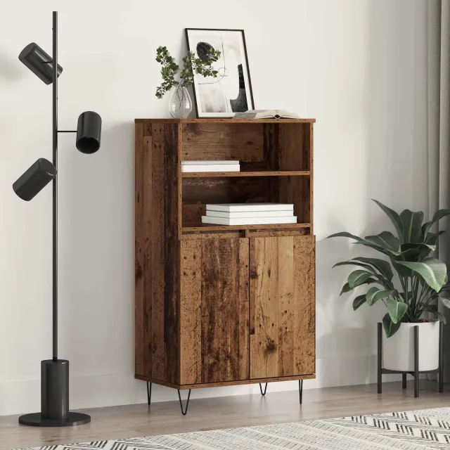 vidaXL Highboard Bruin 60 x 36 x 110 cm Bewerkt hout, foto 2