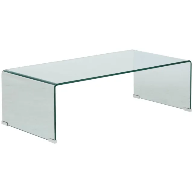 Atmosphera Créateur d'intérieur® Salontafel van gehard glas met verchroomd stalen onderstel LENIA Transparent