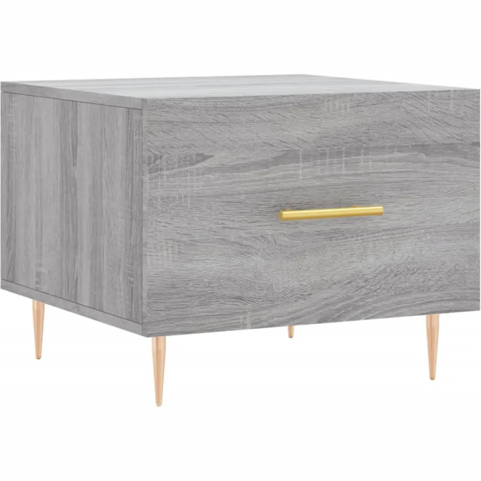 vidaXL Salontafels 2 st 50x50x40 cm bewerkt hout grijs sonoma eiken, foto 3