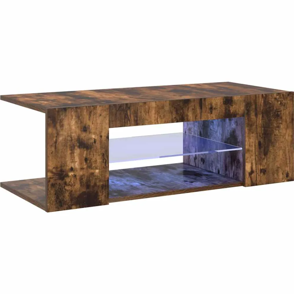 vidaXL Tv-meubel met LED-verlichting 90x39x30 cm gerookt eikenkleurig Bruin