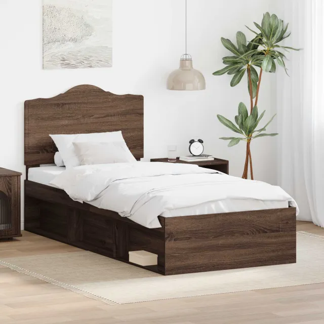 vidaXL Bedframe Bruin Eiken 90 x 200 cm Massief grenenhout