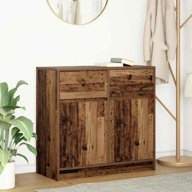 vidaXL Dressoir met lade 80x34x76 cm spaanplaat oud hout Bruin
