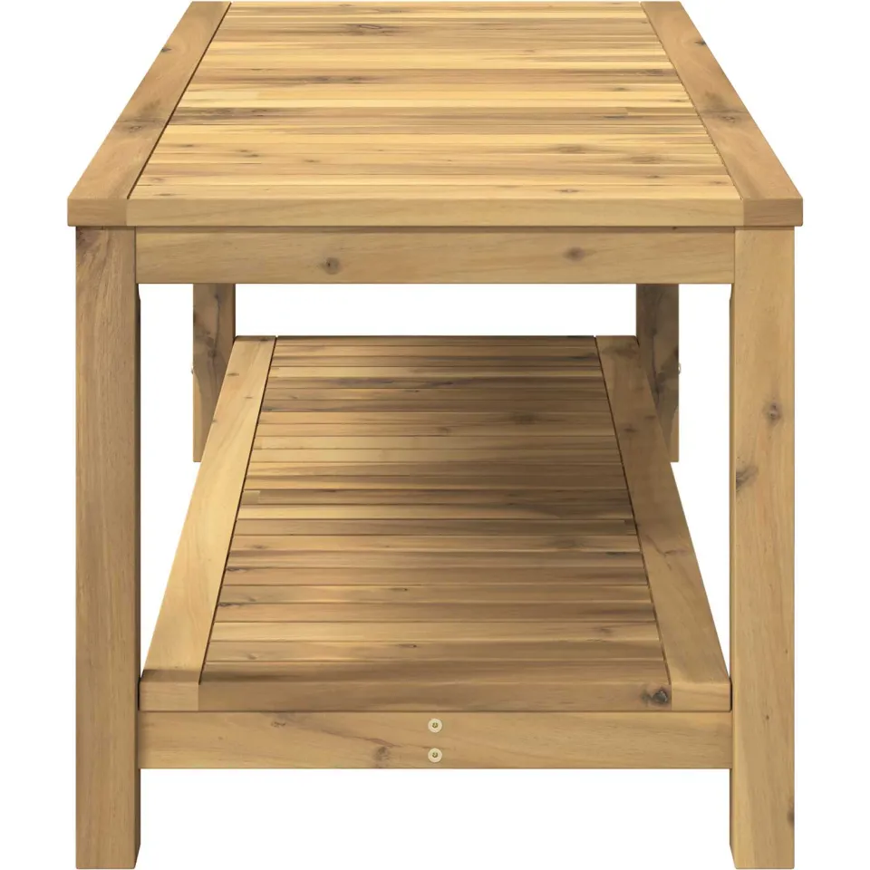 vidaXL Salontafel Witgewassen 100,5 x 49 x 45 cm Massief Acaciahout, foto 4