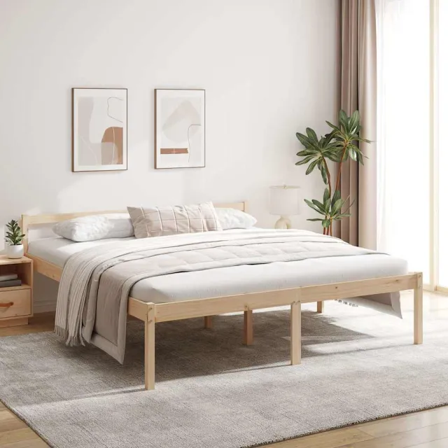 vidaXL Seniorenbed massief grenenhout 200x200 cm Bruin