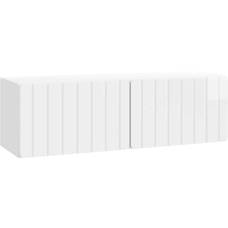 vidaXL Wandbeugel TV-kast 98 x 31 x 30 cm Hoogglans Wit Bewerkt hout, foto 3