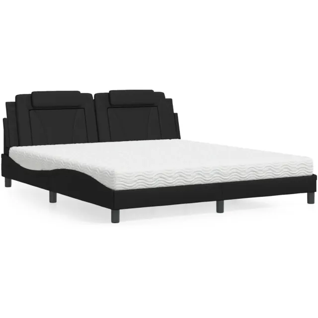 vidaXL Bed "Viana" met matras kunstleer zwart 180x200 cm