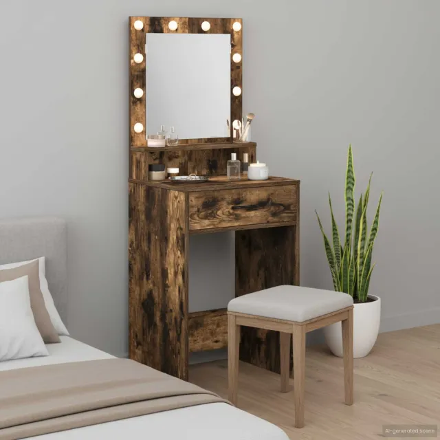 vidaXL Plafondtafel Gerookt eiken 50 x 41 x 135 cm Bewerkt hout, foto 2