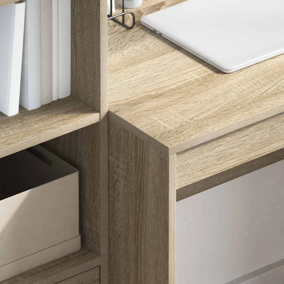 vidaXL Bureau Sonoma Eiken 125,5 x 50 x 127 cm 2 st, foto 3