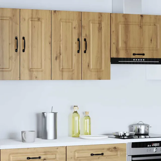 vidaXL Keukenbovenkast Kalmar bewerkt hout artisanaal eikenkleur Bruin