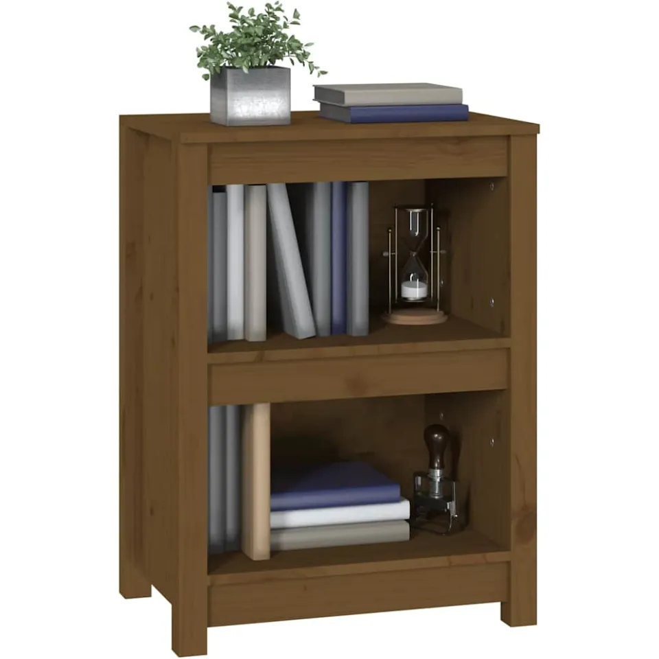 vidaXL Boekenkast 50x35x68 cm massief grenenhout honingbruin