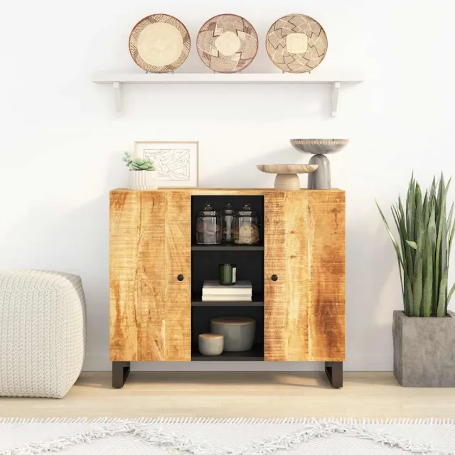 vidaXL Dressoir met 2 deuren 90x33x75 cm massief mangohout Bruin
