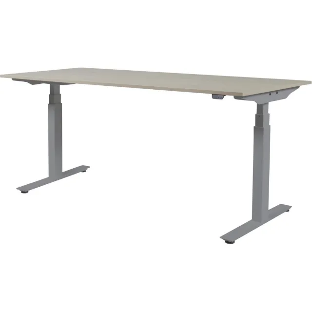 Schaffenburg Zit Sta Bureau - Plus Elek 180x80 Havana Kersen - alu frame Aluminium (RAL9006)/Havanna