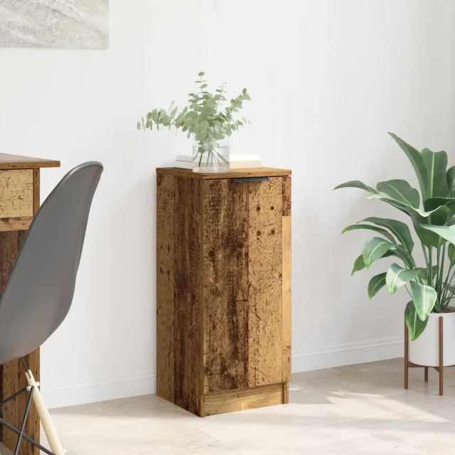 vidaXL Dressoir Oudhout 30 x 30 x 70 cm Bewerkt hout Bruin