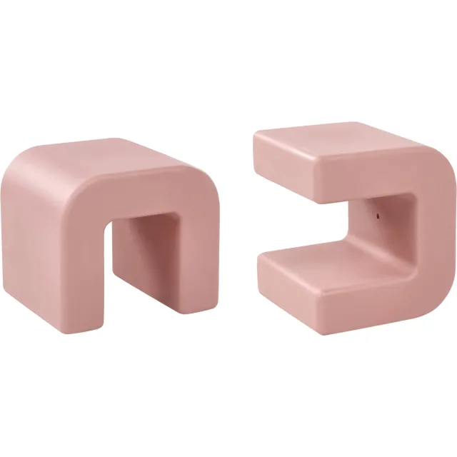Beliani MOZIA - Bijzettafel set van 2 - Roze - Synthetisch materiaal