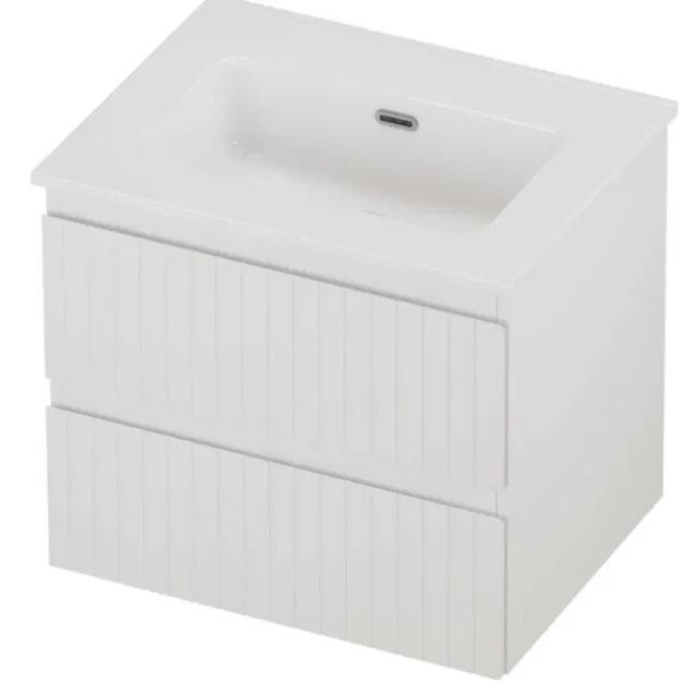 Proline Tribute Badmeubelset Porselein Elegant Gefreesd 60x46x54 cm Glans Wit Mat Wit